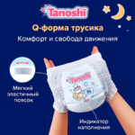 Tanoshi Ночн.трусики-подгузн.д/детей, размер XL 12-22 кг, 20 шт Baby Night Pants